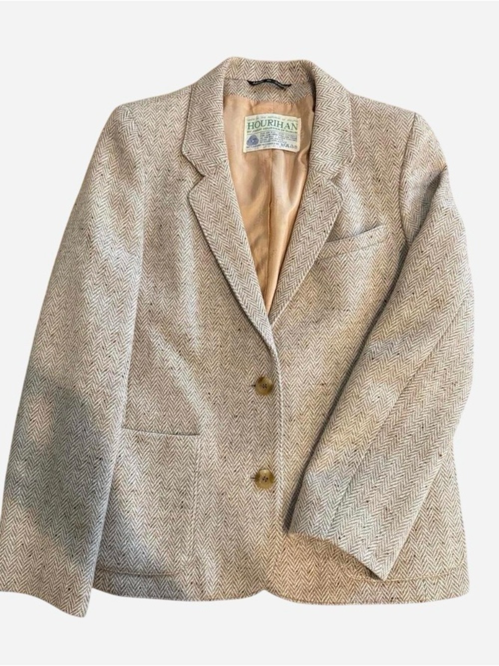Vintage Hourihan Herringbone 100% Wool Blazer Jacket